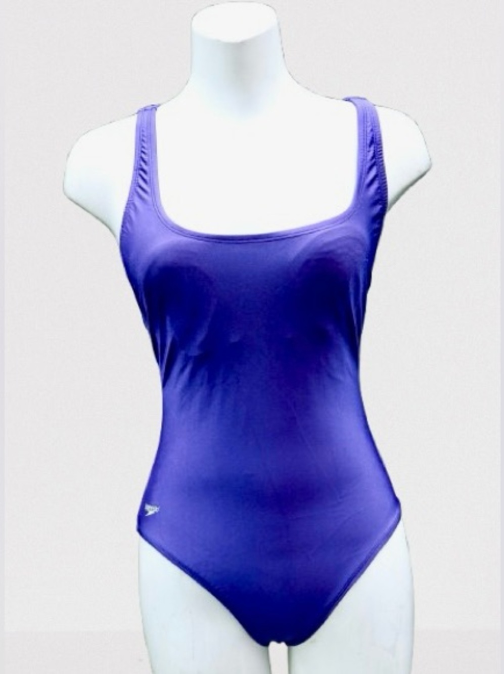 Vintage 90s Speedo Purple One Piece Swimsuit Size  10 Cross Back built in bra